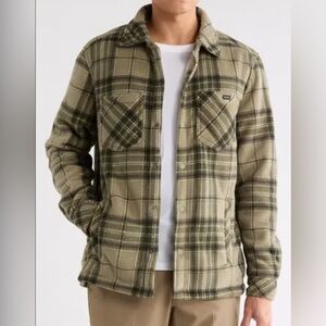 Hurley Plaid Faux Shearling Lined Polar Fleece Shirt Jacket